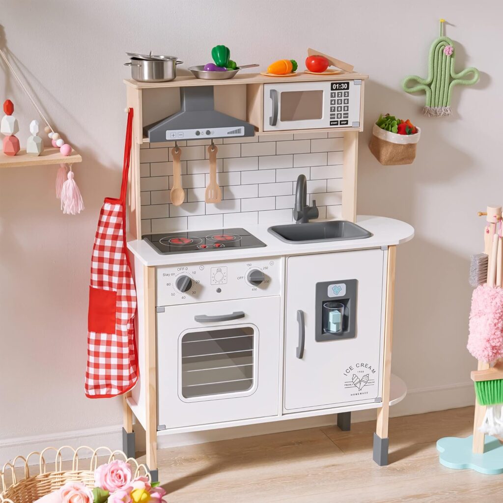 Amazingly Accesorised Wooden Pretend Play Kitchen by Tiny Land