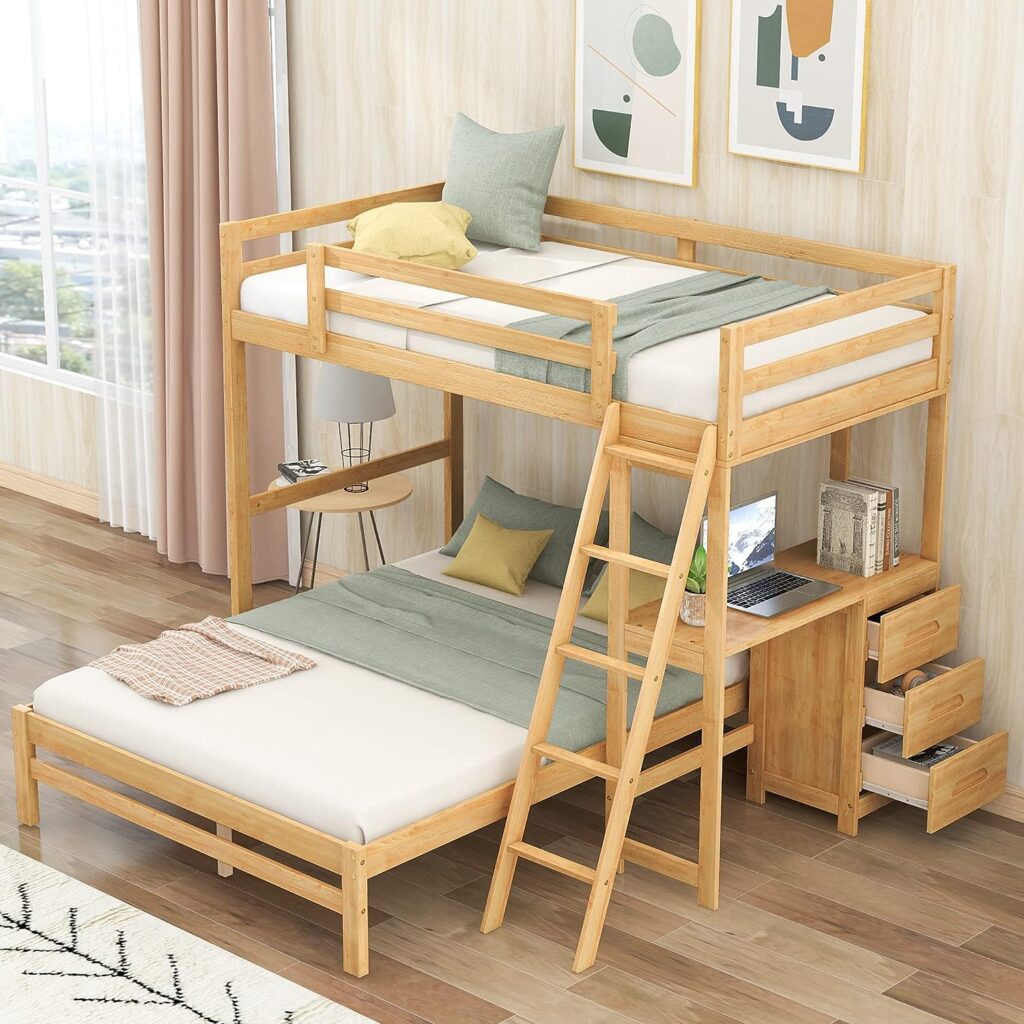 Bunk Bed with In-Built Desk and Drawers