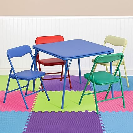 Flash Furniture Kids Colorful Folding Table and Chair Set