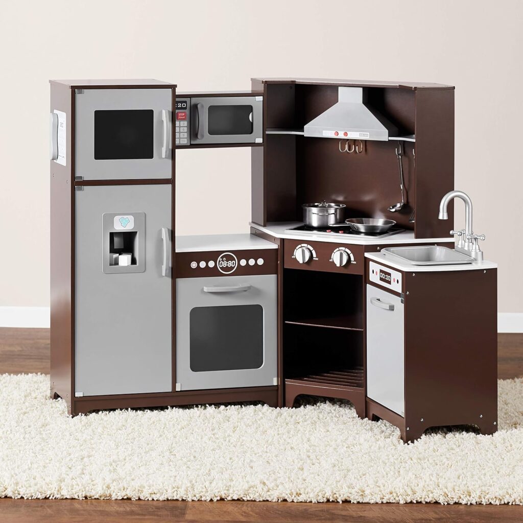 Interactive Wooden Kitchen Playset by Amazon Basics Store