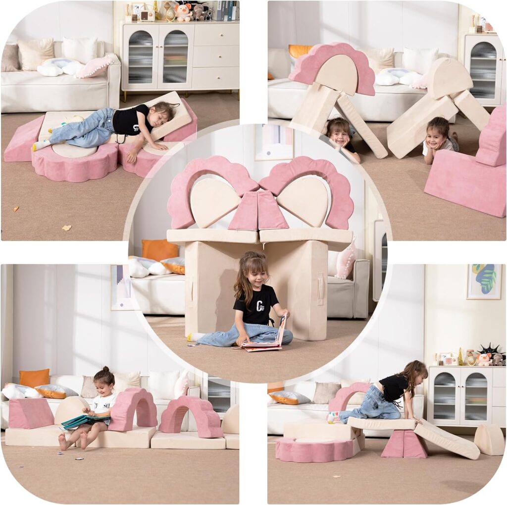 LOAOL Kid’s Couch with 10 Pcs Removable Cushions