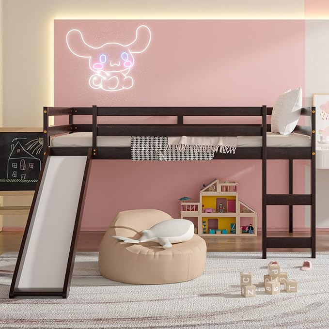 NAFORT Twin Loft Bed with Slide