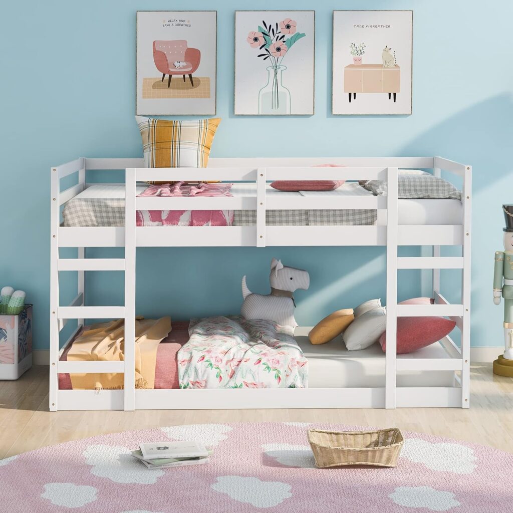 SIYAHOME Low Twin Over Twin Bunk