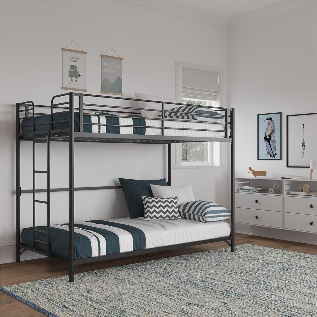 Tidy Simple Metal Twin Over Bunk Bed