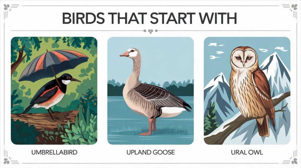 birds that start with u