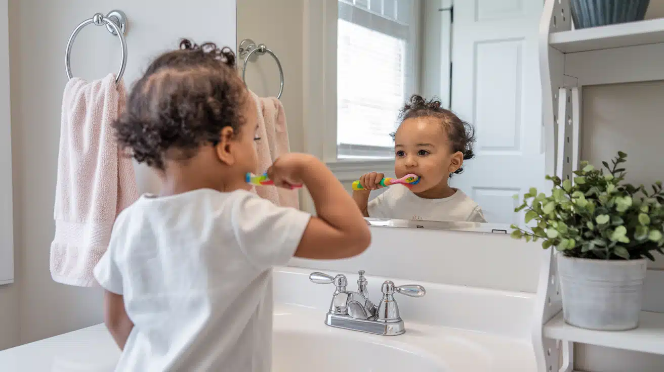 Brush teeth and wash face