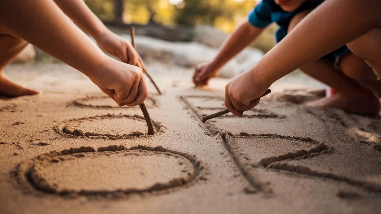 Sand or Dirt Alphabet Writing