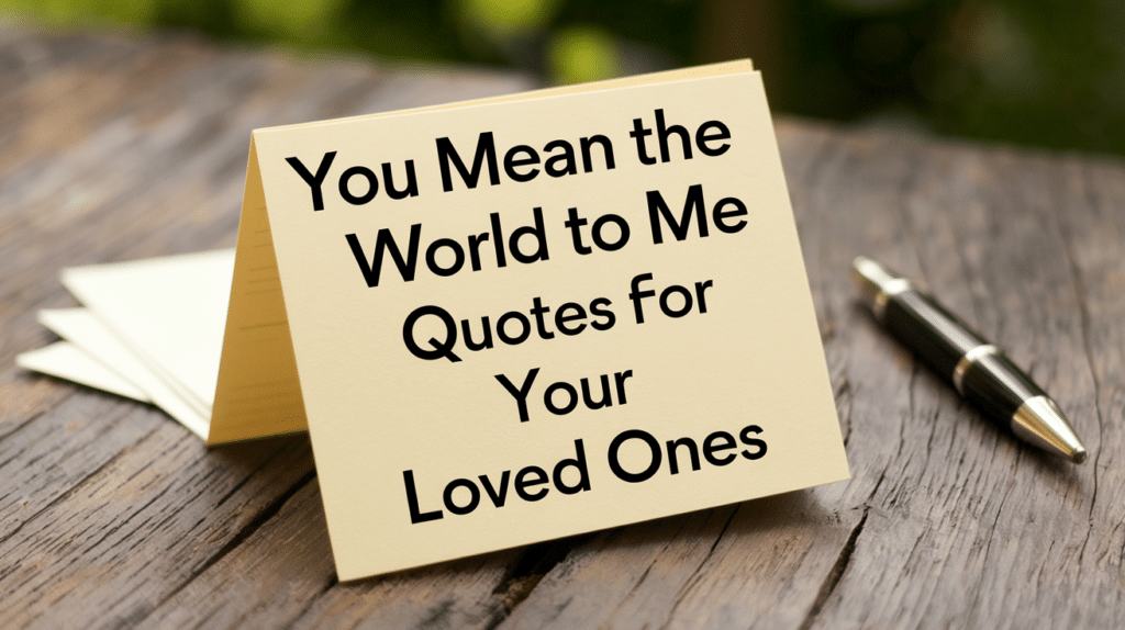 You Mean the World to Me" Quotes For Your Loved Ones