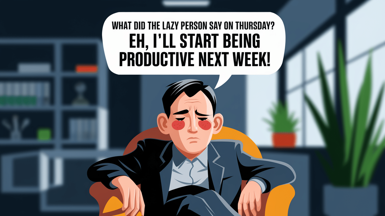 What did the lazy person say on Thursday? Eh, I’ll start being productive next week!