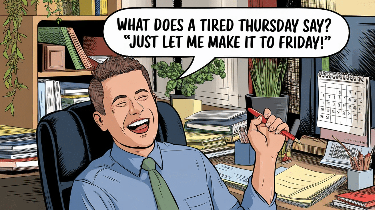 What does a tired Thursday say? Just let me make it to Friday!