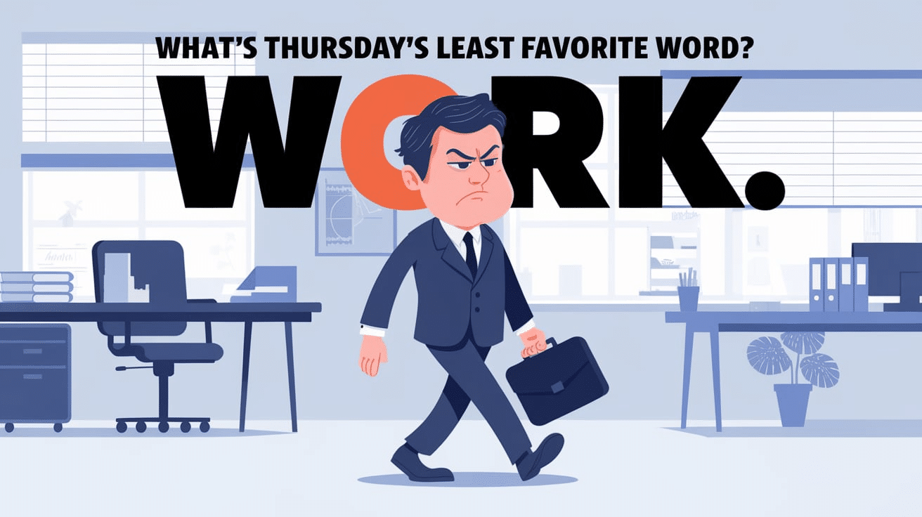 What’s Thursday’s least favorite word?Work.