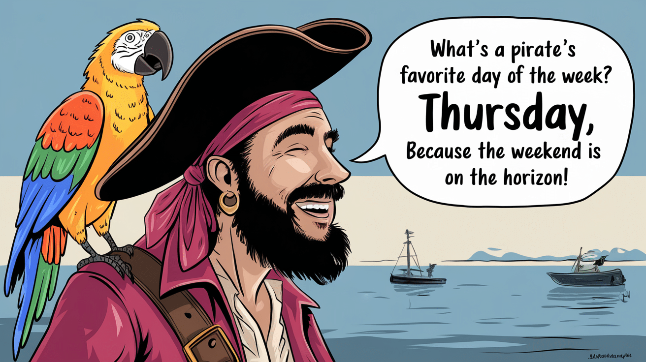 What’s a pirate’s favorite day of the week?Thursday, because the weekend is on the horizon!