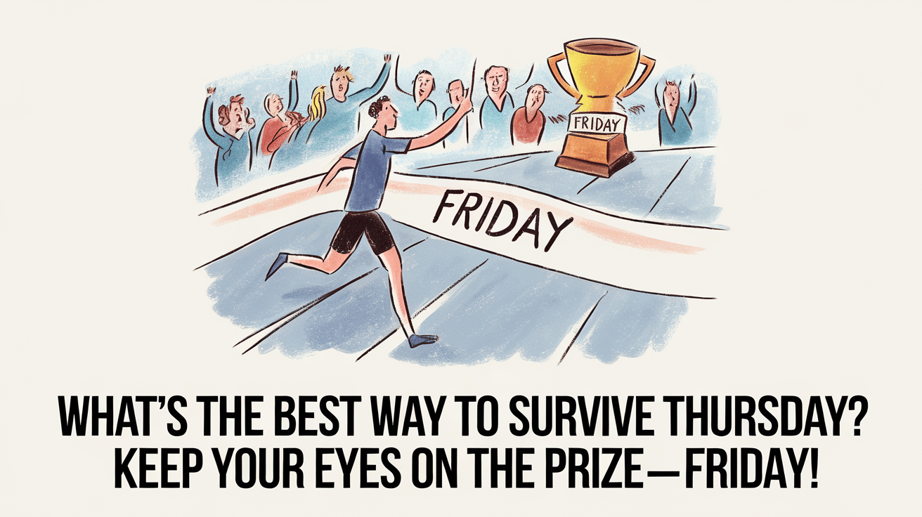 What’s the best way to survive Thursday?Keep your eyes on the prize—Friday!