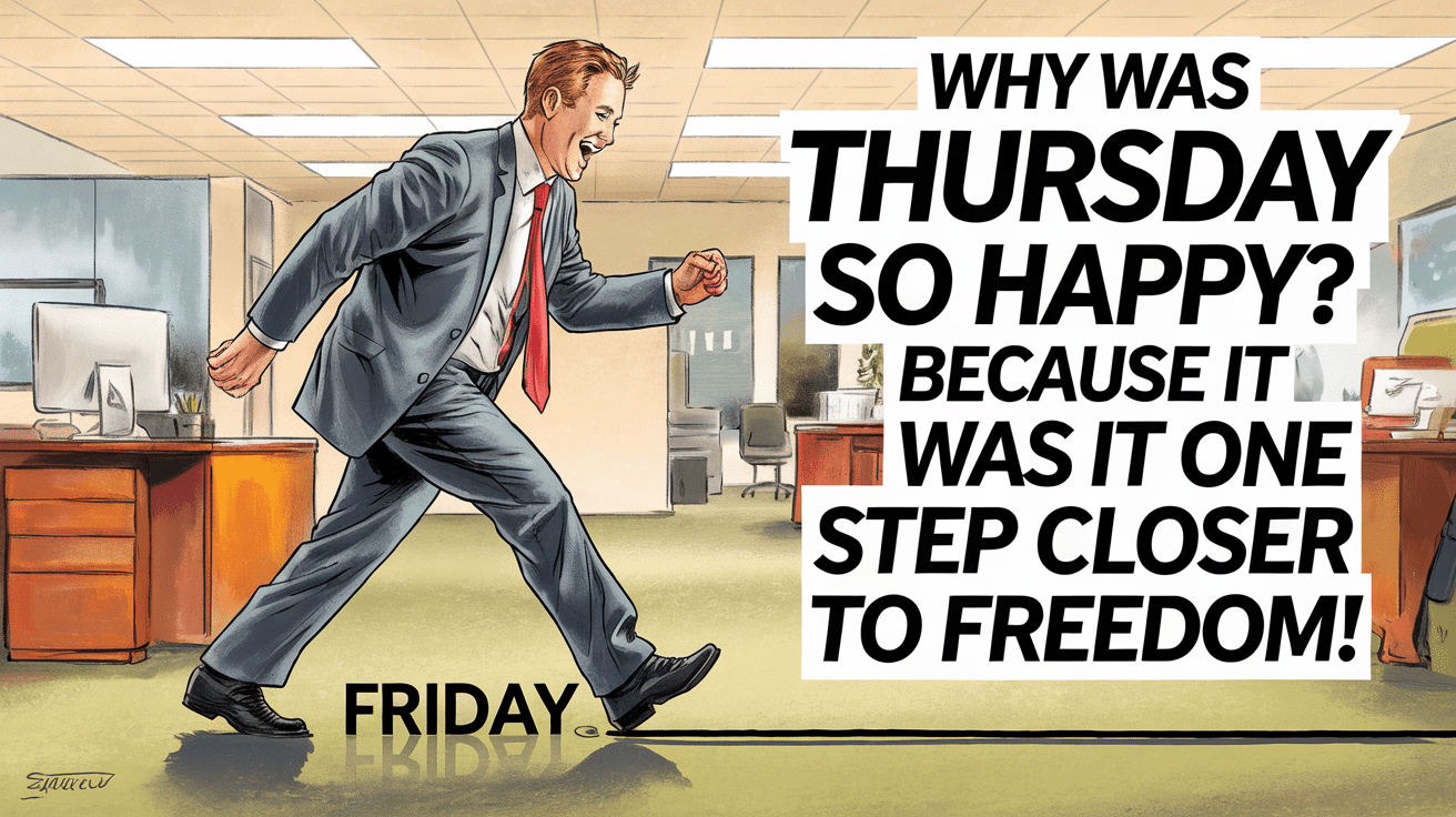 Why was Thursday so happy? Because it was one step closer to freedom!