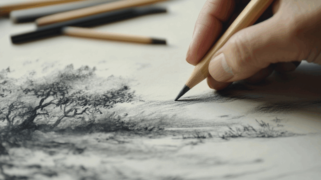 Easy Charcoal Pencil Drawing in Simple Steps