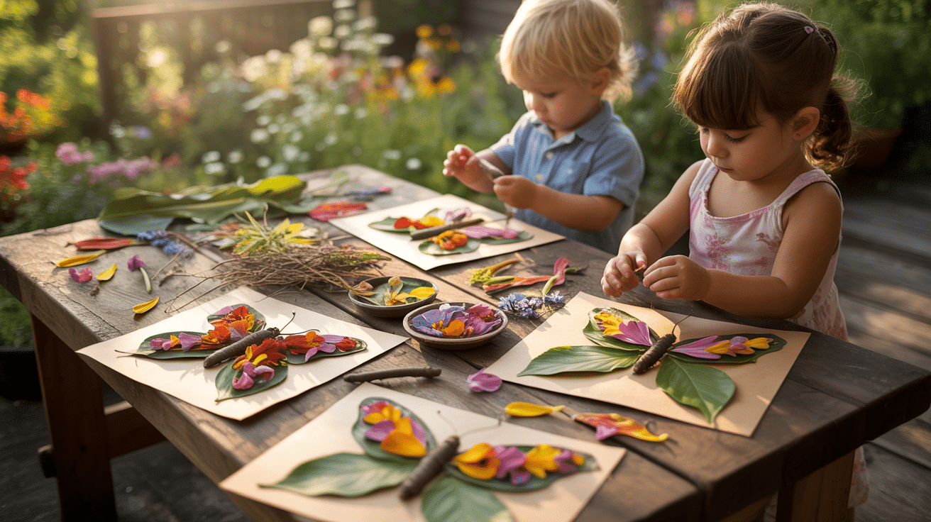 Butterfly Collage Using Natural Materials