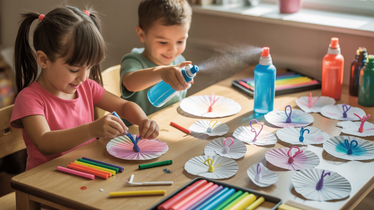 Butterfly Craft with Coffee Filters and Markers