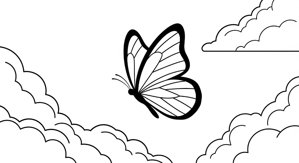Butterfly_Flying_Near_a_Few_Simple_Clouds