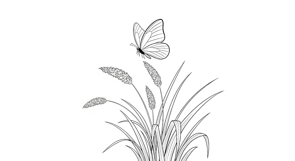 Butterfly_Hovering_Above_Grass_Blades