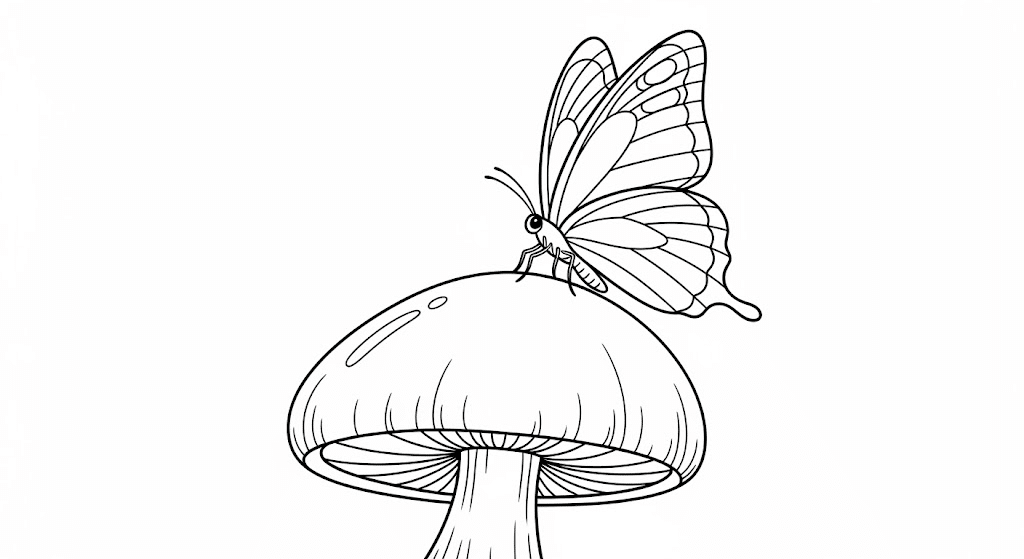Butterfly_Resting_on_a_Rounded_Mushroom