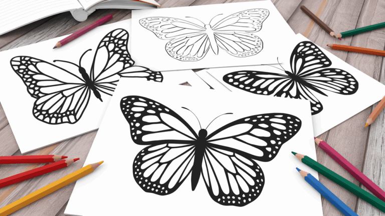 Click for Free Pdf of Butterfly Coloring Ideas and Sheets
