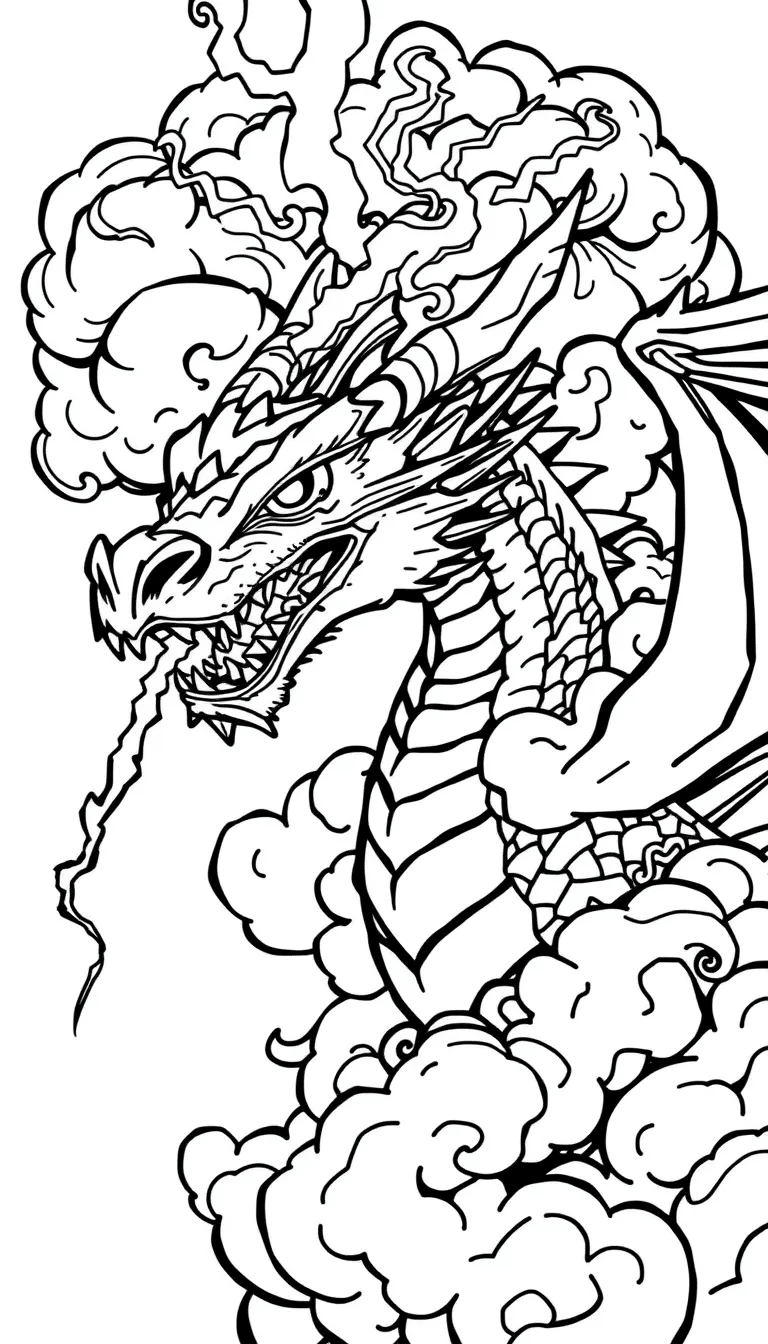 Dragon Emerging from Lightning Veil