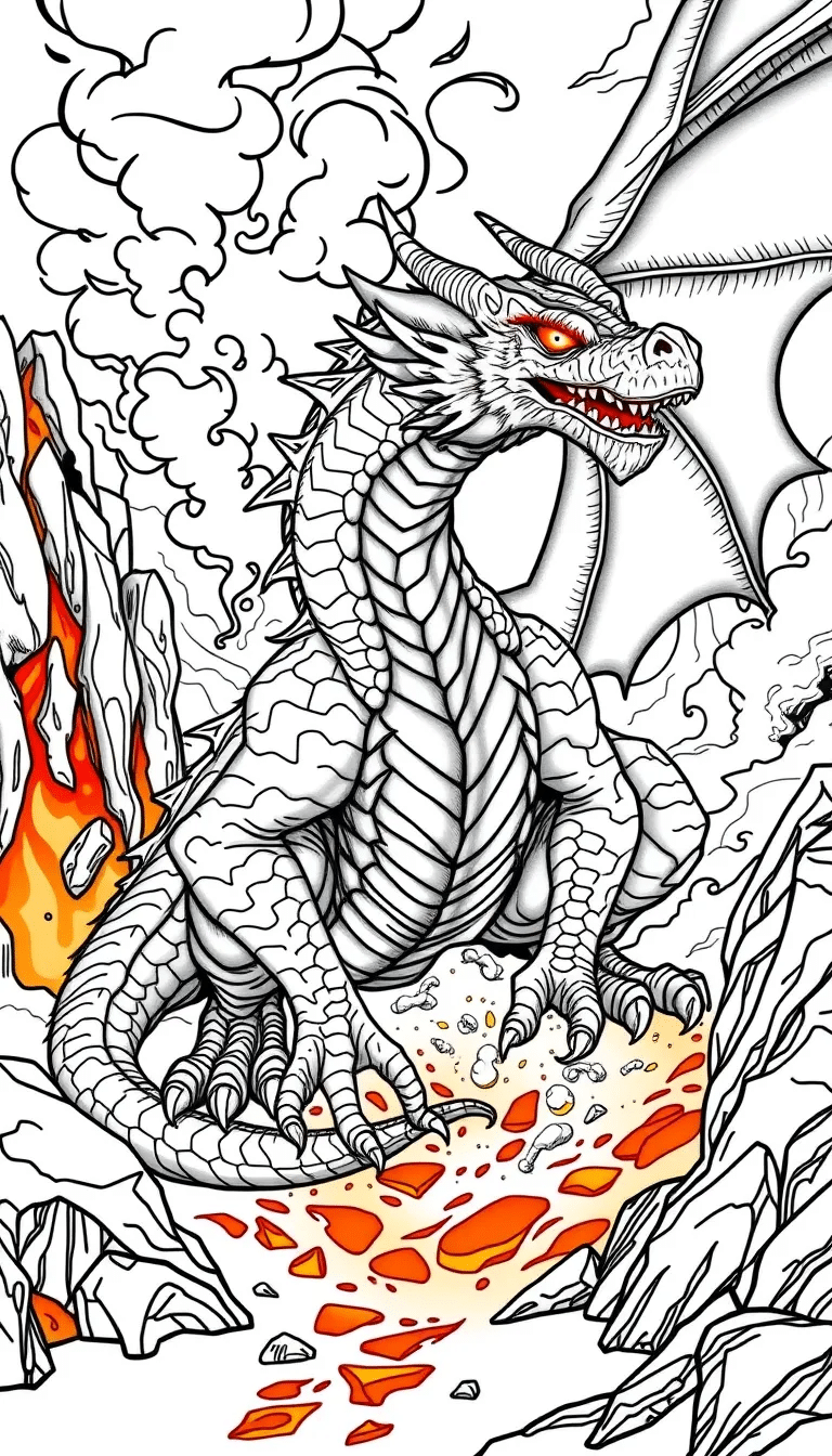 Dragon in Volcanic Lair