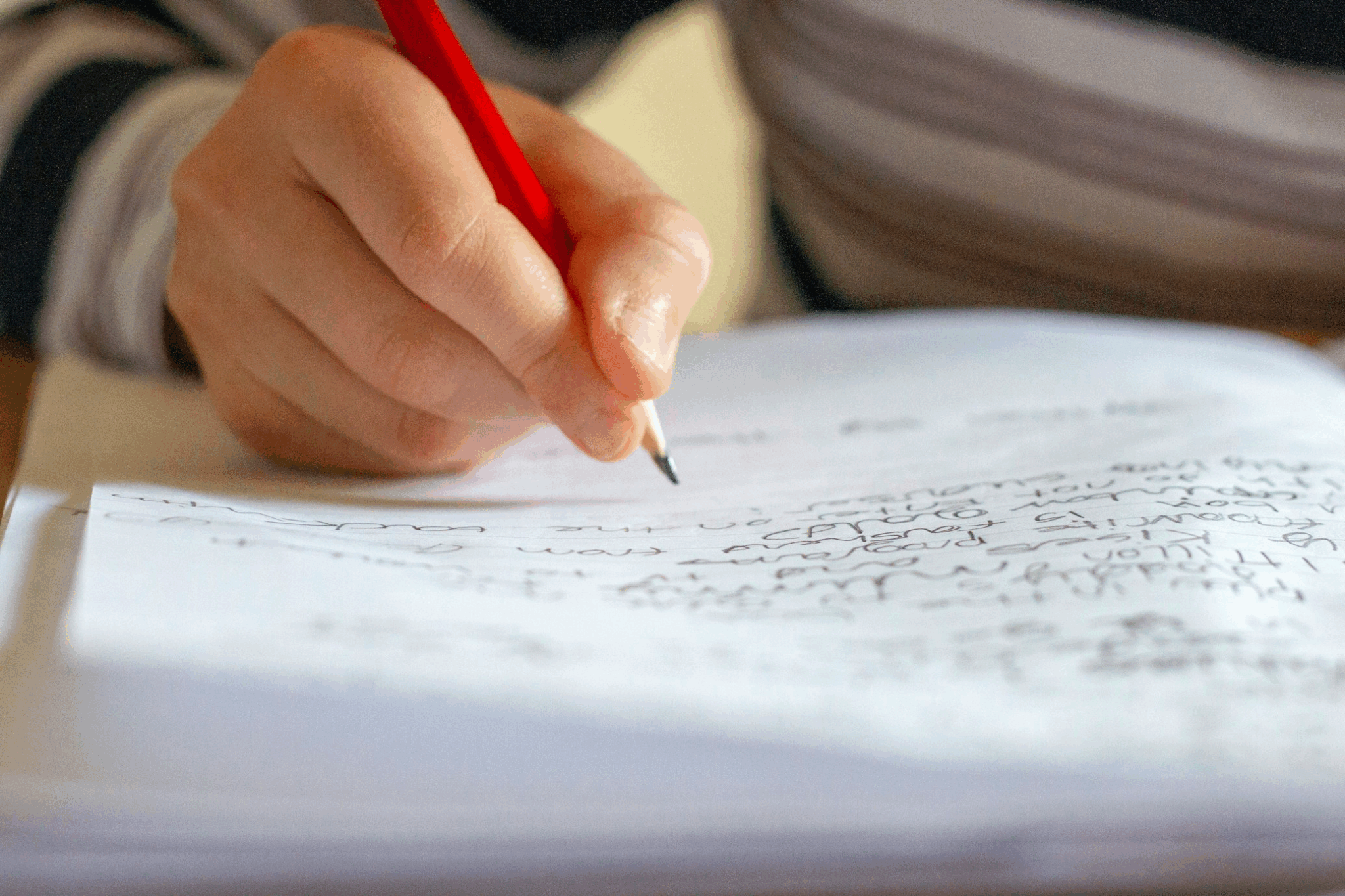 A person writing